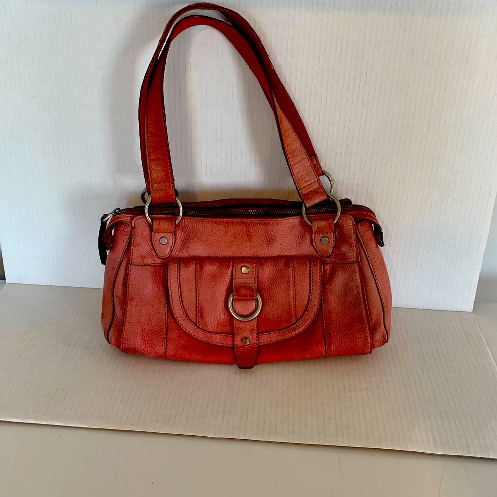 Fossil women’s red leather satchel purse